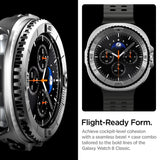 Spigen Bezel Tune Pro Pilot Cover for Samsung Galaxy Watch 8 Classic 46mm - Silver