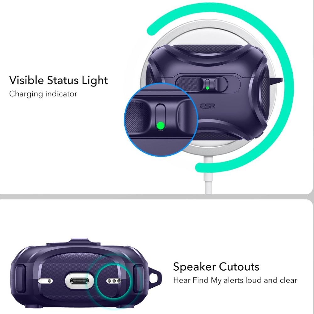 ESR Cyber FlickLock MagSafe Case for AirPods Pro 3 - Purple