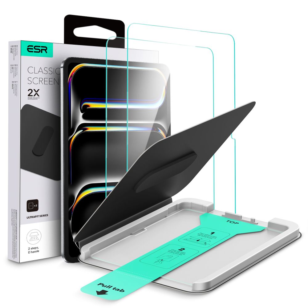 ESR UltraFit Tempered Glass 2-pack for iPad Pro 13” 7 / 8 / 2024-2025