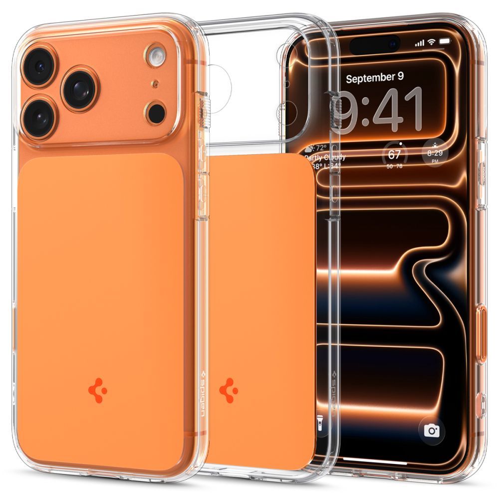 Spigen Thin Fit MagSafe Case for iPhone 17 Pro - Transparent Orange