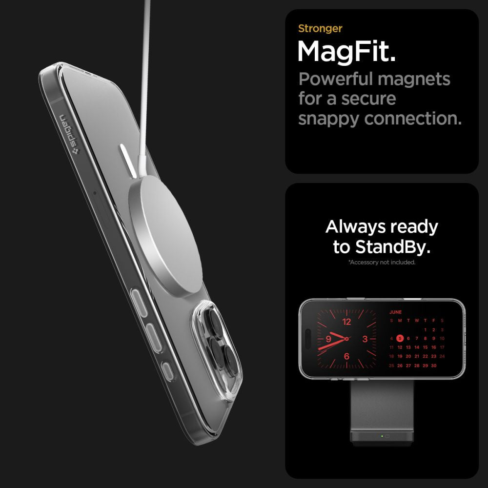 Spigen Thin Fit MagSafe Case for iPhone 16 Pro Max - Clear and White