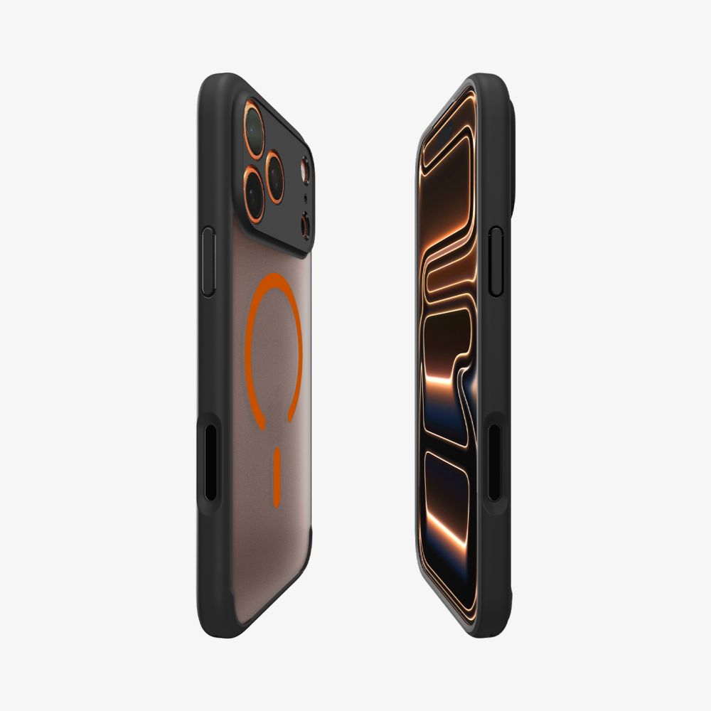Spigen Ultra Hybrid MagSafe Case for iPhone 17 Pro - Black and Orange
