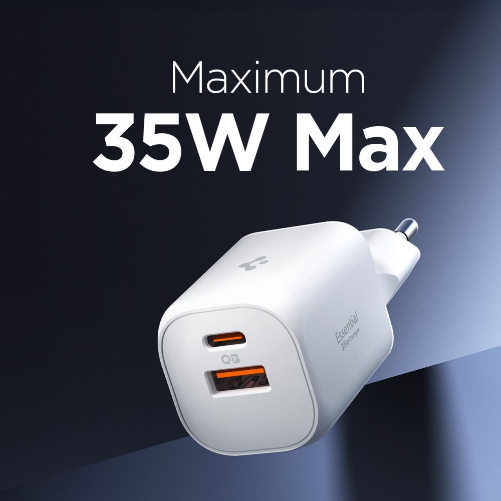 Spigen Essential EE352EU USB-C / USB-A 35W Wall Charger - White