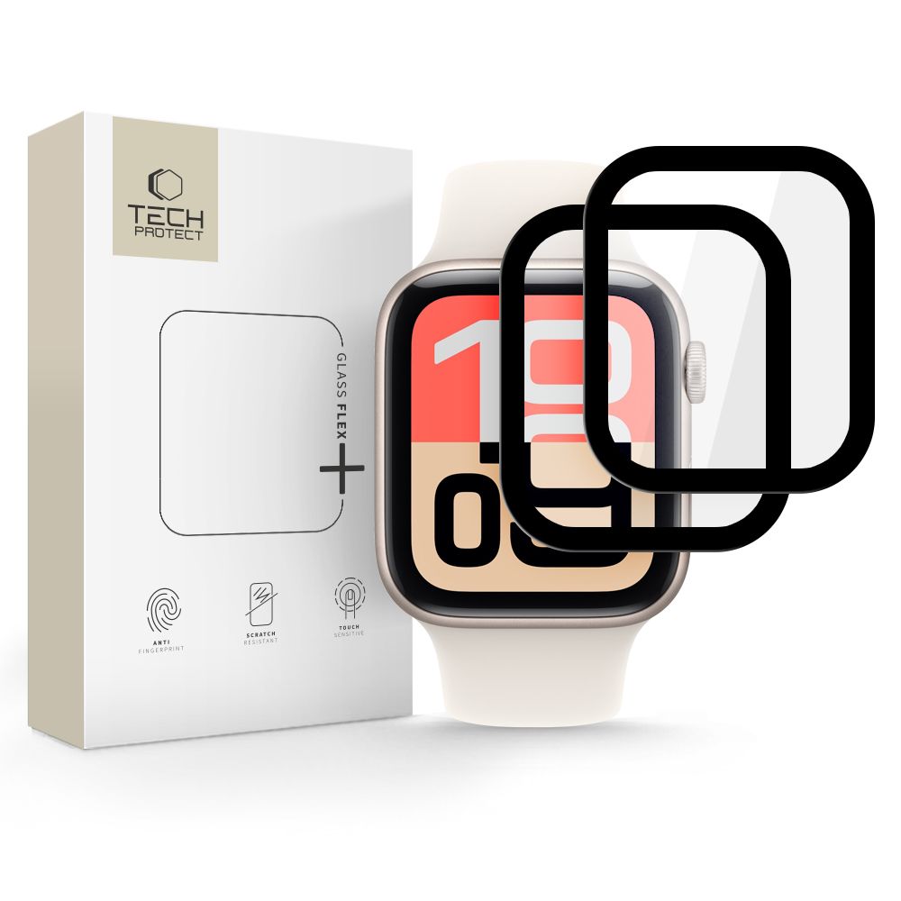 Tech-Protect Glass Flex+ 2-pakke til Apple Watch 40 mm - sort