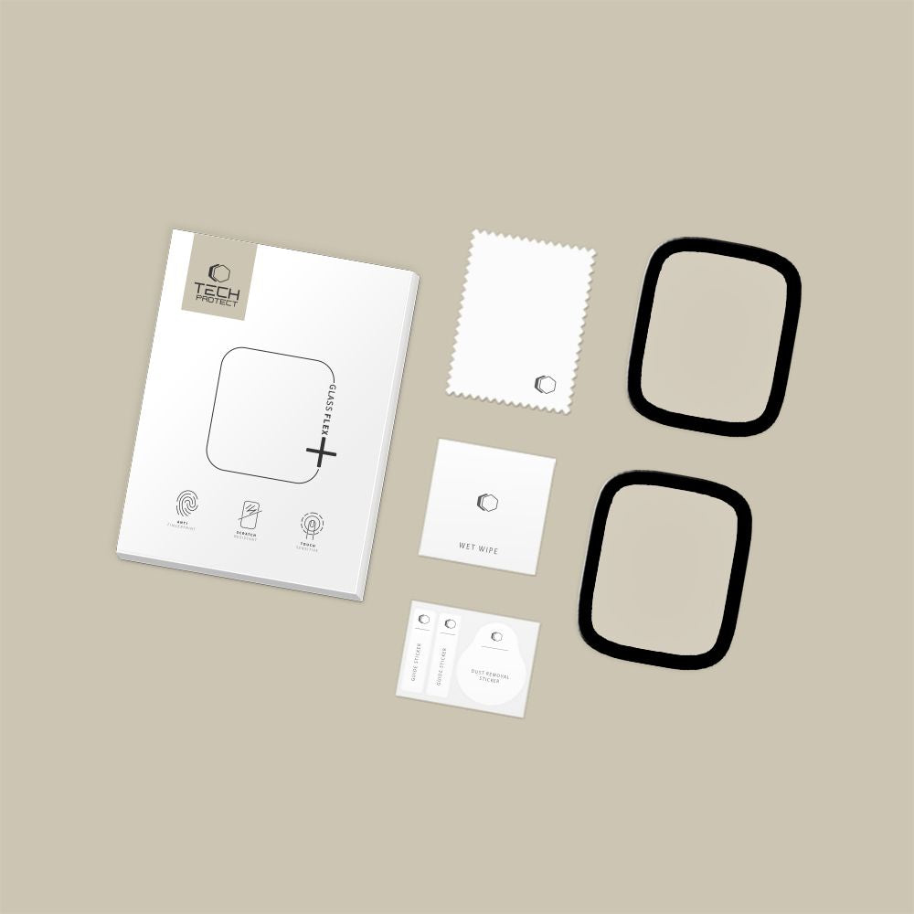 Tech-Protect Glass Flex+ 2-pakke til Apple Watch 40 mm - sort