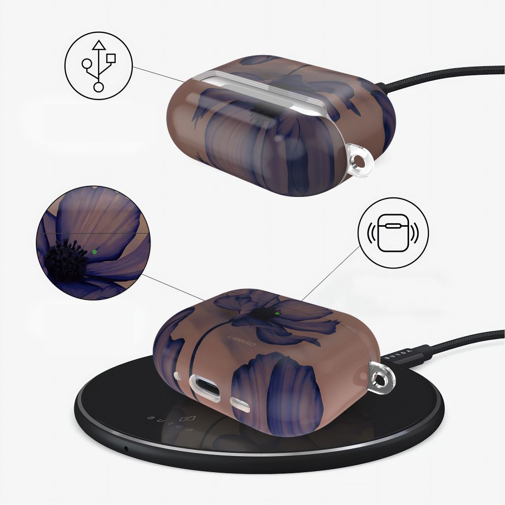 Tech-Protect Lamano-kasse til AirPods Pro 1 / 2 - brun-lila