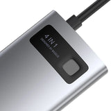 Hub 4in1 Baseus Metal Gleam Series, USB-C til USB 3.0 + USB 2.0 + HDMI + USB-C PD