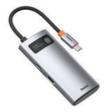 Hub 4in1 Baseus Metal Gleam Series, USB-C til USB 3.0 + USB 2.0 + HDMI + USB-C PD