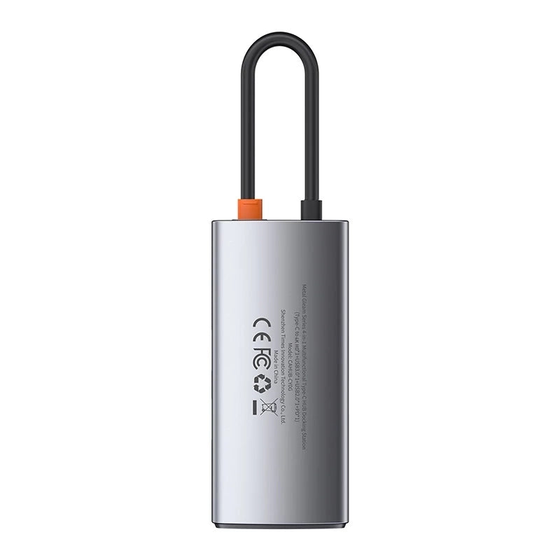 Hub 4in1 Baseus Metal Gleam Series, USB-C til USB 3.0 + USB 2.0 + HDMI + USB-C PD