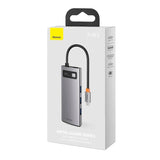 Hub 6in1 Baseus Metal Gleam Series, USB-C til 3x USB 3.0 + HDMI + USB-C PD + Ethernet RJ45