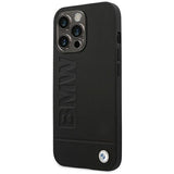 BMW Leather Stamp Case for iPhone 14 Pro - Black