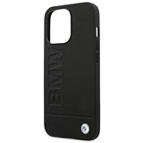 BMW Leather Stamp Case for iPhone 14 Pro - Black