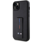 BMW Grip Stand Hot Stamp Case til iPhone 14 Plus / 15 Plus - sort