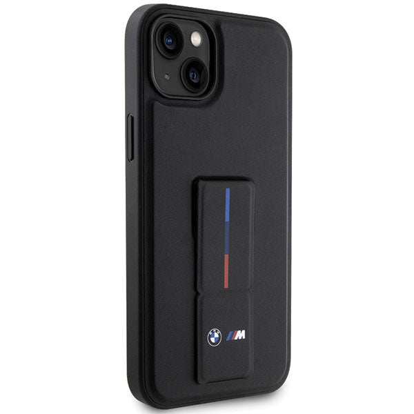 BMW Grip Stand Hot Stamp Case til iPhone 14 Plus / 15 Plus - sort