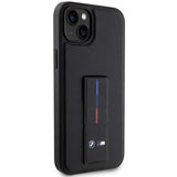 BMW Grip Stand Hot Stamp Case til iPhone 14 Plus / 15 Plus - sort