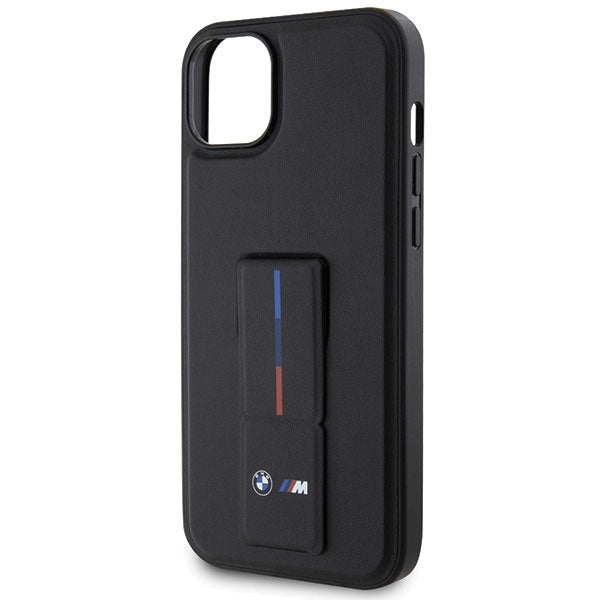 BMW Grip Stand Hot Stamp Case til iPhone 14 Plus / 15 Plus - sort