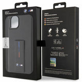 BMW Grip Stand Hot Stamp Case til iPhone 14 Plus / 15 Plus - sort