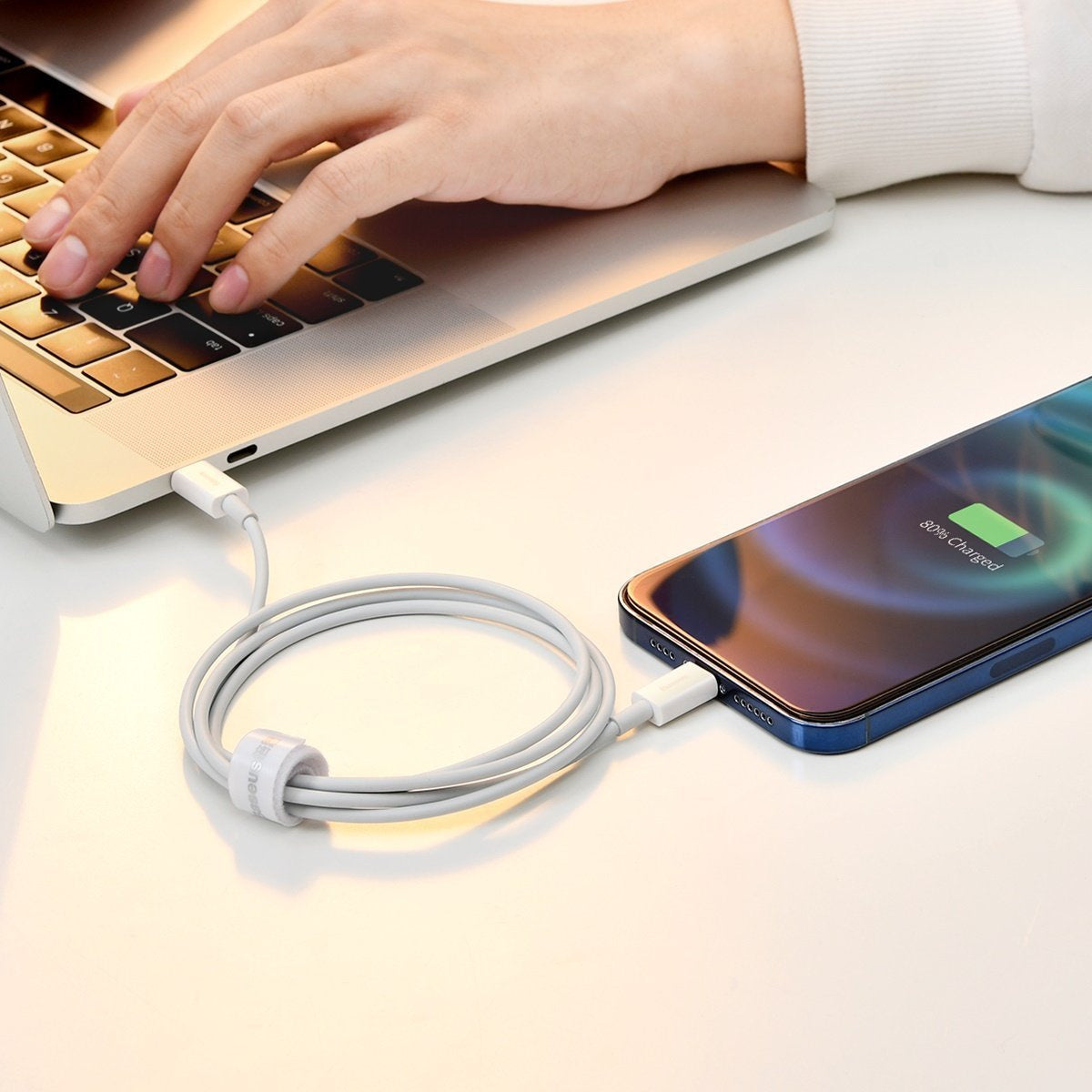 Baseus Superior-serien Kabel USB til Lightning, 2,4A, 1m (hvid)