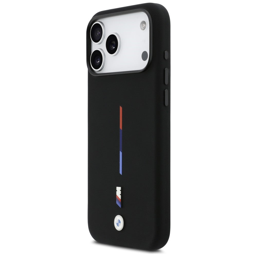 BMW M Silicon Tricolor Line MagSafe Case for iPhone 17 Pro Max - Black