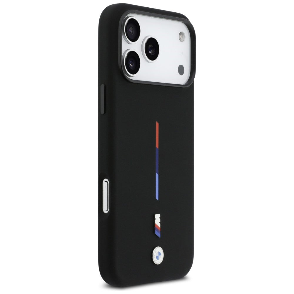 BMW M Silicon Tricolor Line MagSafe Case for iPhone 17 Pro Max - Black