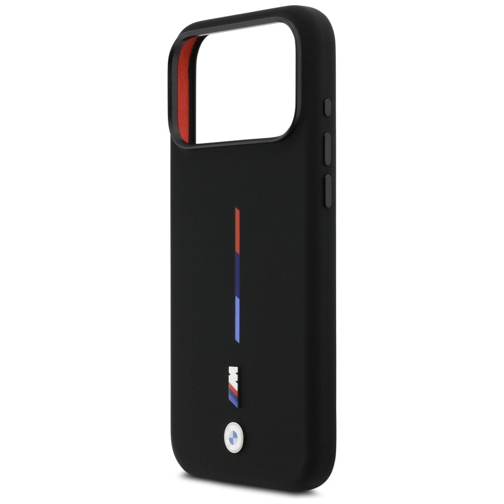 BMW M Silicon Tricolor Line MagSafe Case for iPhone 17 Pro Max - Black