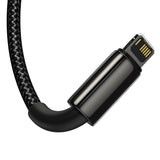 USB-kabel 3in1 Baseus Tungsten Gold, USB til mikro USB / USB-C / Lightning, 3,5 A, 1,5 m (sort)