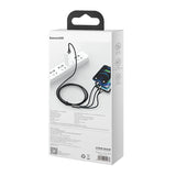 USB-kabel 3in1 Baseus Tungsten Gold, USB til mikro USB / USB-C / Lightning, 3,5 A, 1,5 m (sort)