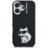 Karl Lagerfeld IML Aquarelle Choupette & Logo iPhone 16 Case - Black
