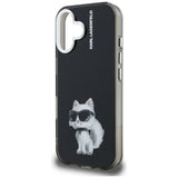 Karl Lagerfeld IML Aquarelle Choupette & Logo iPhone 16 Case - Black