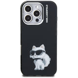Karl Lagerfeld IML Aquarelle Choupette & Logo iPhone 16 Pro Case - Black