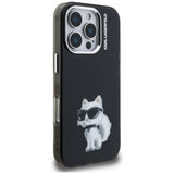 Karl Lagerfeld IML Aquarelle Choupette & Logo Case for iPhone 16 Pro Max - Black