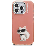 Karl Lagerfeld IML Aquarelle Choupette & Logo Case for iPhone 16 Pro Max - Pink