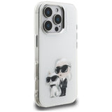 Karl Lagerfeld IML Aquarelle Karl & Choupette & Logo iPhone 16 Pro Case - White
