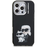 Karl Lagerfeld IML Aquarelle Karl & Choupette & Logo iPhone 16 Pro Case Black
