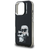 Karl Lagerfeld IML Aquarelle Karl & Choupette & Logo iPhone 16 Pro Case Black
