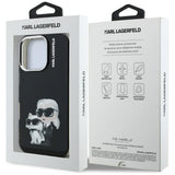 Karl Lagerfeld IML Aquarelle Karl & Choupette & Logo iPhone 16 Pro Case Black