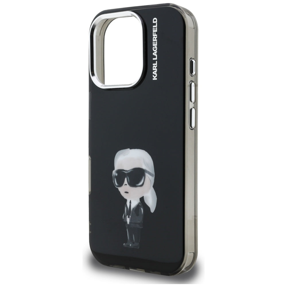 Karl Lagerfeld IML Aquarelle Karl & Logo MagSafe Case for iPhone 16 Pro Max - Black