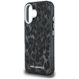 Karl Lagerfeld IML Leopard Pattern MagSafe Case for iPhone 16 - Black