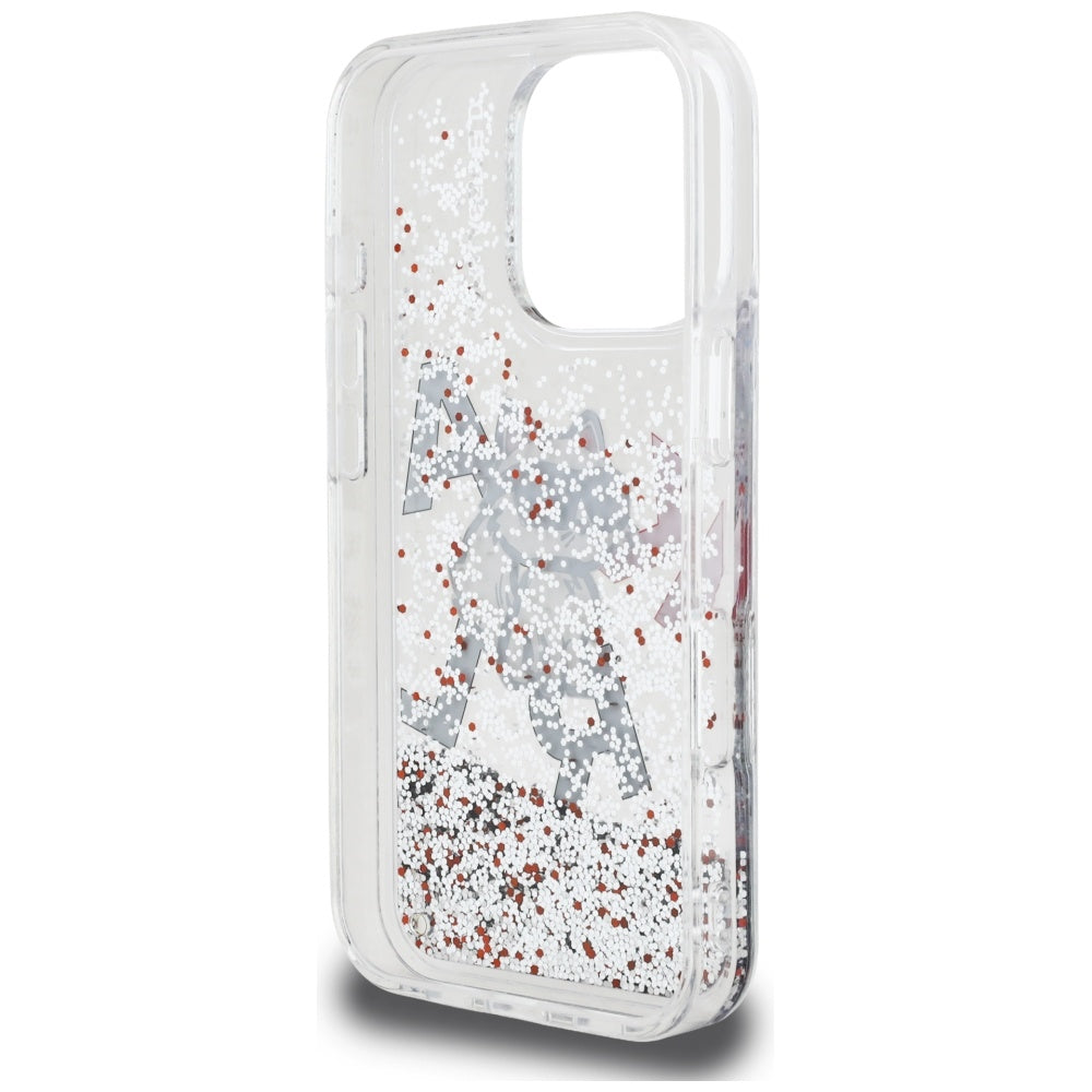 Karl Lagerfeld Liquid Glitter Choupette Logo Case for iPhone 16 Pro Max - Clear