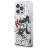 Karl Lagerfeld Liquid Glitter Choupette Logo Case for iPhone 16 Pro - Clear