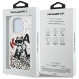Karl Lagerfeld Liquid Glitter Choupette Logo Case for iPhone 16 Pro - Clear
