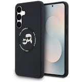 Karl Lagerfeld Silicone Karl & Choupette Heads MagSafe Case for Samsung Galaxy S25 FE - Black