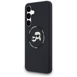 Karl Lagerfeld Silicone Karl & Choupette Heads MagSafe Case for Samsung Galaxy S25 FE - Black