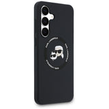 Karl Lagerfeld Silicone Karl & Choupette Heads MagSafe Case for Samsung Galaxy S25 FE - Black