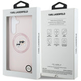 Karl Lagerfeld Silicone Karl & Choupette Heads MagSafe Case for Samsung Galaxy S25 FE - Pink