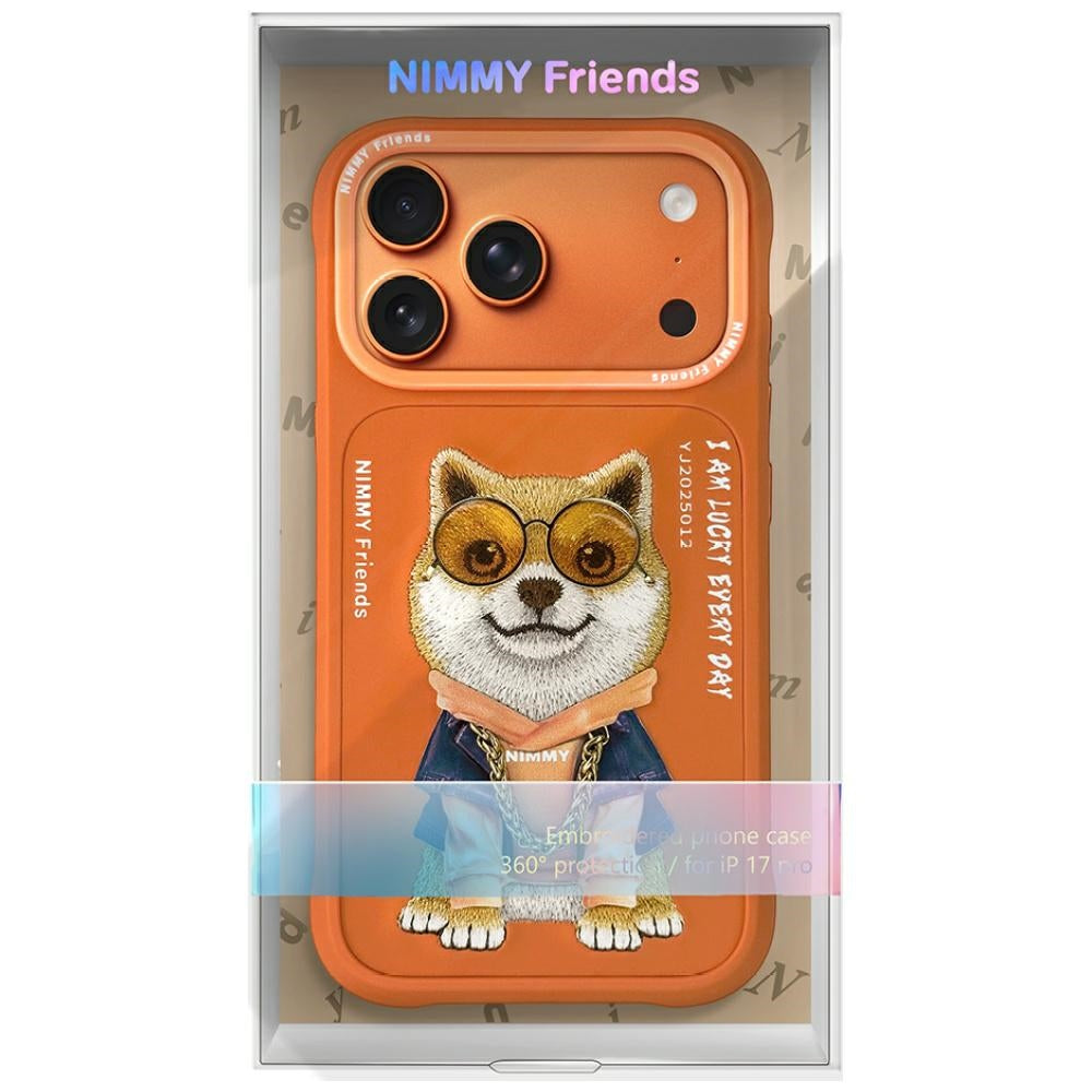 Nimmy Glasses Cool Dog Case for iPhone 17 Pro Max - Orange