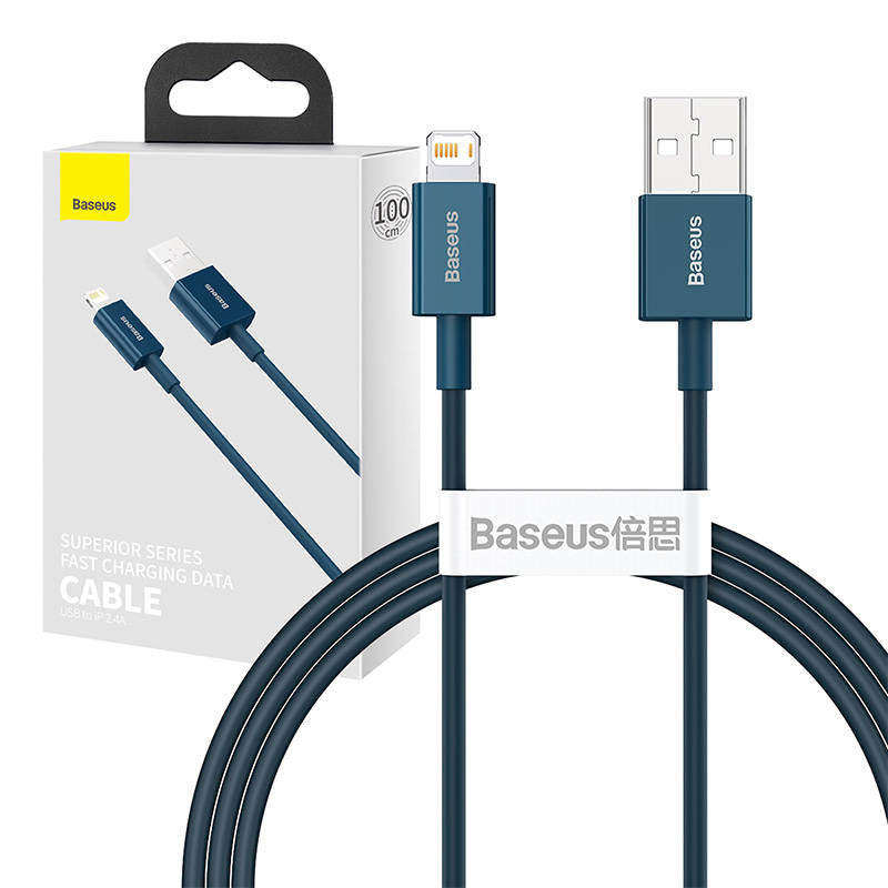 Baseus Superior-serien Kabel USB til iP 2.4A 1m (blå)
