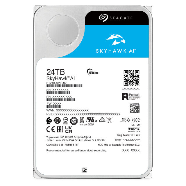 Seagate SkyHawk AI harddisk 24 TB 7200 rpm 512 MB 3.5" Serial ATA III