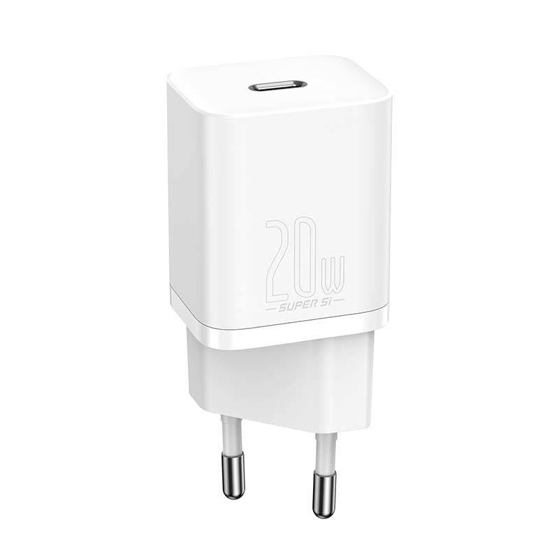 Baseus Super Si Quick Charger 1C 20W med USB-C kabel til Lightning 1m (hvid)