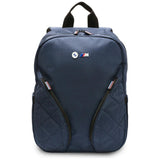 BMW Nylon Pockets & Metal Logo 16" Laptop Backpack - Navy Blue